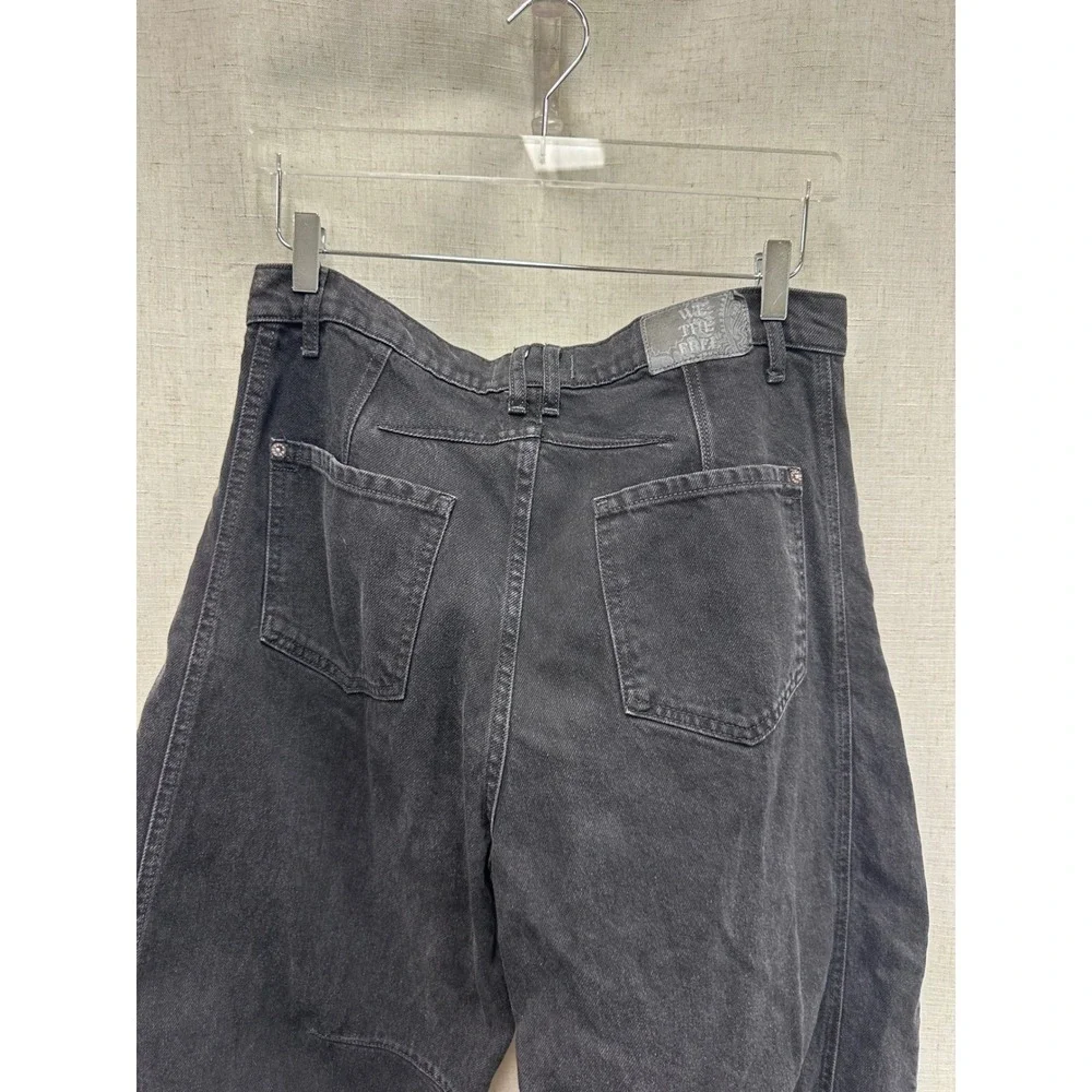 Free People We The Free Good Luck Barrel Jeans in Soundwave Washed Black Size 29